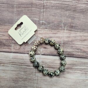 Riah Dalmatian Rhinestone Beaded Bracelet